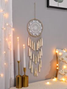 1件手工编织挂毯装饰，波西米亚风流苏捕梦网，家居/公寓墙面装饰，乔迁礼物，瑜伽/冥想室装饰，灵性空间墙饰（不含灯），家居装饰，房间装饰，生日/毕业礼物 - 彩色 - 查看 3