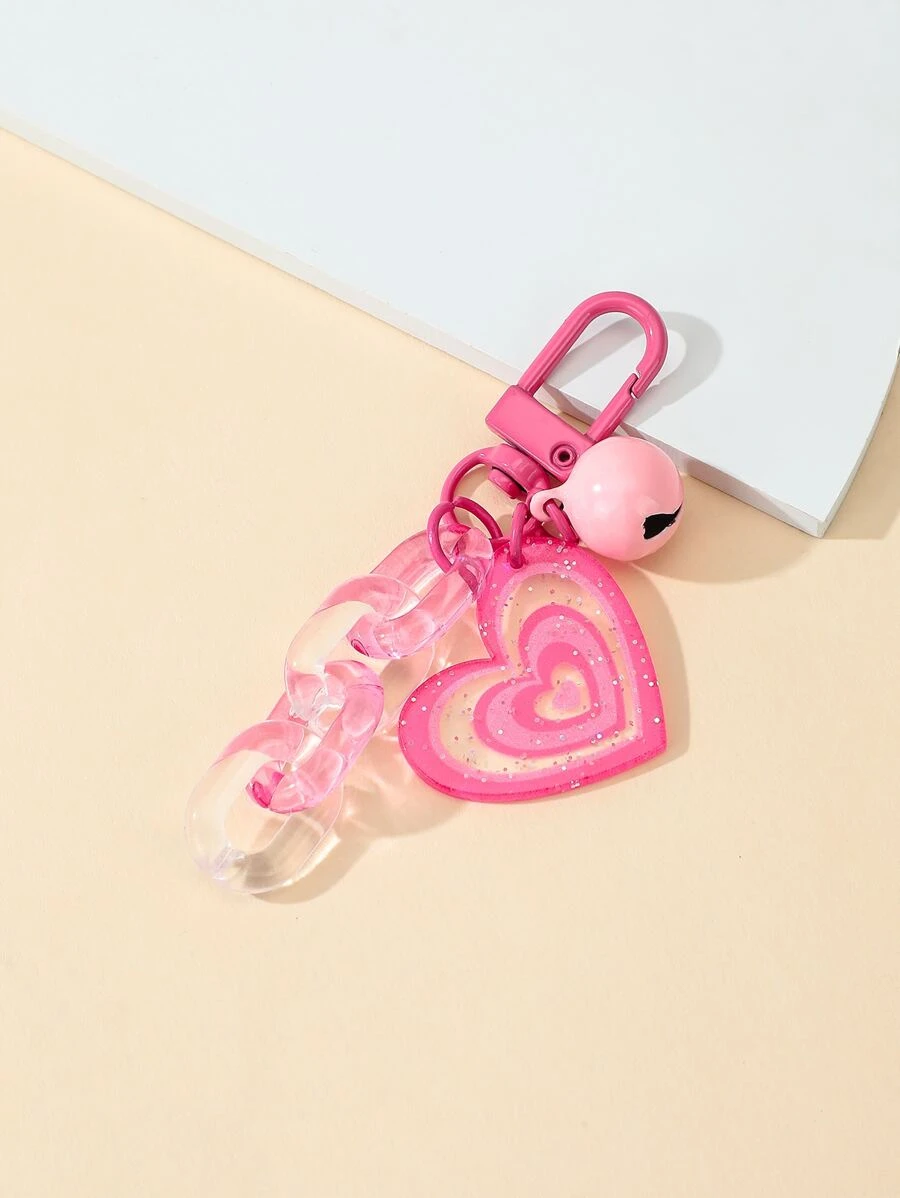 Bell & Heart 装饰 包袋饰品 粉色包袋配饰 礼品 情人节 时尚 新潮 适合青少年女孩 女士 大学生 老师 白领人士 新人与白领人士 礼品配饰 装饰 汽车配饰 女士 钥匙链饰品 包袋收纳袋 学校用品 教师礼品 返校 教师配饰 情人节 - 粉色 - 查看 1