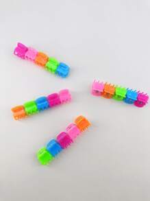 20 件/包 女式什錦實心 1.5 公分塑膠迷你髮夾，非常適合日常使用