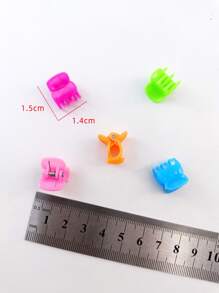 20 件/包 女式什錦實心 1.5 公分塑膠迷你髮夾，非常適合日常使用