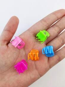 20 件/包 女式什錦實心 1.5 公分塑膠迷你髮夾，非常適合日常使用