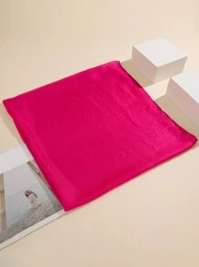 Minimalist Solid Scarf For Casual Wear For Daily Life - Hot Pink - View 3
