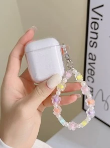 花卉圖案串珠吊墜耳機殼適用於Airpods - 無色 - 查看 1