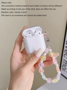 花卉圖案串珠吊墜耳機殼適用於Airpods - 無色 - 查看 3