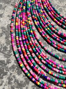 3入組撞色珠子裝飾首飾套裝 - 彩色 - 查看 3