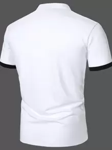 Manfinity Homme Men Contrast Trim Polo Shirt - White - View 2