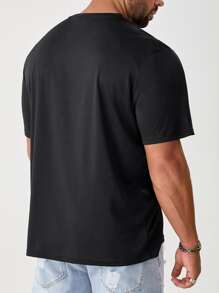 Manfinity Homme Hombres Camiseta unicolor escote V