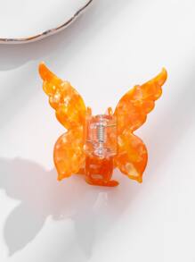 1 Pieza Elegante Y Versátil Diseño De Mariposa De Acetato Con Fuerte Agarre Para Uso Diario Y Regalo - Naranja - Ver 2