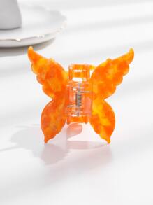 1 Pieza Elegante Y Versátil Diseño De Mariposa De Acetato Con Fuerte Agarre Para Uso Diario Y Regalo - Naranja - Ver 3