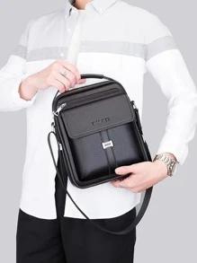 Men's Business Handbag Briefcase Conference Bag Men's Shoulder Bag Crossbody Bag File Computer Bag Leather Bag For Commute Going Out Anti Theft Waterproof Gifts For Men PU Leather Business Casual Minimalist Portable Men Gifts Side Bag Sling Bag Outdoor Dad Gifts Father Gifts Men Gifts Present Valentines Gifts  Square Bag For Holiday Travel Essentials Summer Gifts For Boyfriend College Bag Fathers Day Gifts Halloween Christmas Men Bag School Bag Student Bag Book Bag Scream Messenger Bag Fall - Black - View 5