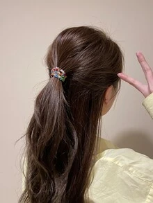 Goma para el pelo de colores con diseño de cuenta - Multicolor - Ver 5