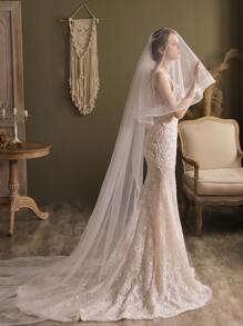 Extra Long Bridal Veil For Wedding - White - View 2