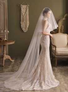 Extra Long Bridal Veil For Wedding - White - View 5
