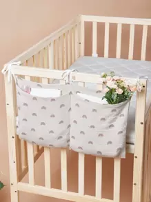 1 pieza Bolsa de almacenamiento colgante con patrón de arcoíris carrito de bebé