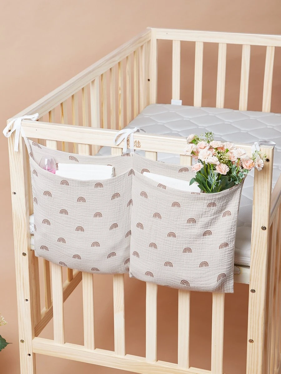 1 pieza Bolsa de almacenamiento colgante con patrón de arcoíris carrito de bebé