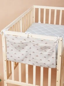 1 pieza Bolsa de almacenamiento colgante con patrón de arcoíris carrito de bebé