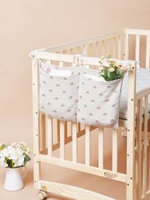 1 pieza Bolsa de almacenamiento colgante con patrón de arcoíris carrito de bebé