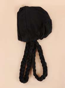 Gorro estilo bonete para cabello con detalle de trenzado, turbante - Negro - Ver 3