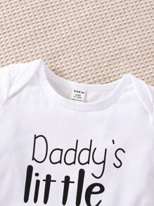 嬰兒女孩心形和字母圖形連身衣和蝴蝶結前裙和頭帶 - 彩色 - 查看 7