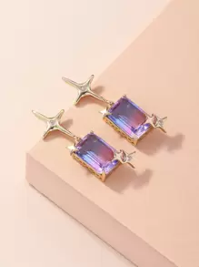 Pendientes largos con diseño geométrico