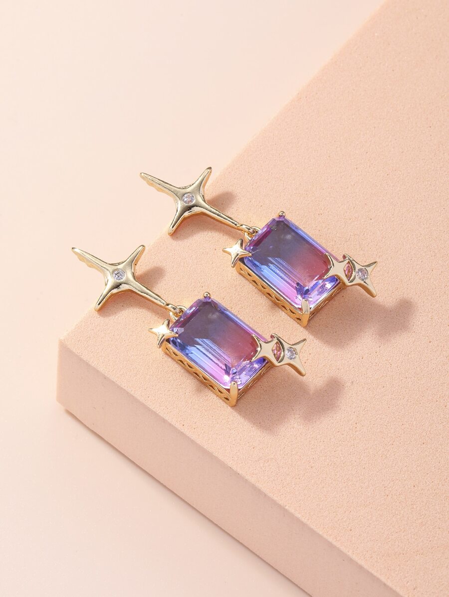 Pendientes largos con diseño geométrico