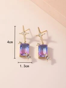 Pendientes largos con diseño geométrico