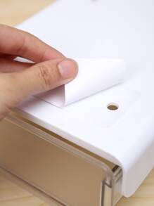 1pc Clear Stationery Storage Box - White - View 4