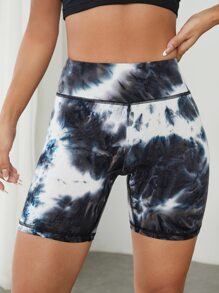 SHEIN EZwear 高腰紮染騎行褲