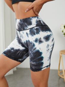 SHEIN EZwear 高腰紮染騎行褲