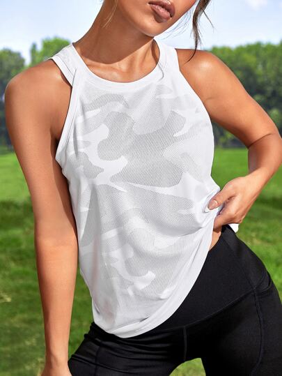 Camo Print Sports Tank Top