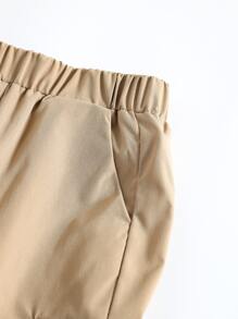 SHEIN Toddler Boys Flap Pocket Cargo Trousers - Khaki - View 3