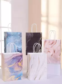 12入組大理石紋樣式隨機禮品袋 - 彩色 - 查看 1