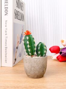 1 pieza artificial maceta cactus - Verde - Ver 1