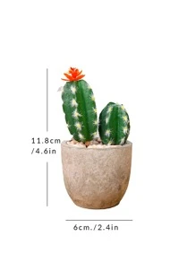 1 pieza artificial maceta cactus - Verde - Ver 3
