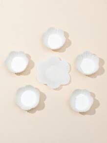 100 piezas Molde para magdalenas en forma de flor - Blanco - Ver 2