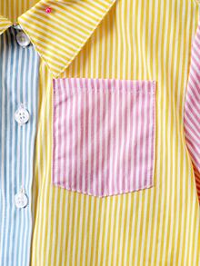 Toddler Girls Colourblock & Striped Pocket Front Top & Shorts - Multicolor - View 6