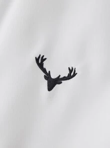 Manfinity Homme Men Antlers Embroidery Colourblock Shirt Without Tee - Multicolor - View 4