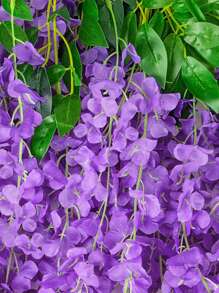 1 pieza Flor artificial romántico poliéster Guirnalda de flores artificiales para Decoración - Morado - Ver 5