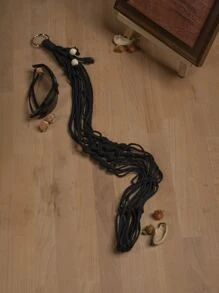 1pc Macrame Plant Hanger Without Pot