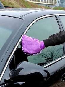 Plush Car Wash Mitt - Purple - View 6