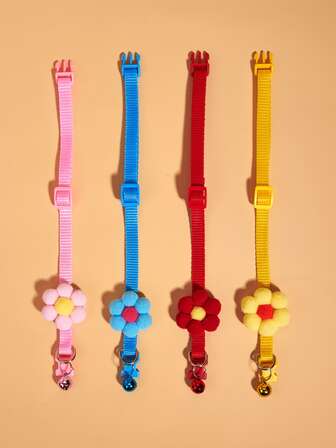 1 pezzo Collana per animale domestico colore casuale decorato floreale