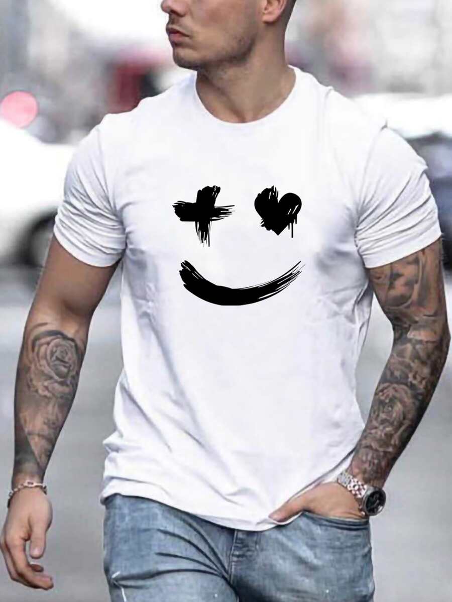 Manfinity Homme Men Cartoon Graphic Tee - White - View 1