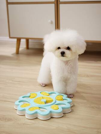 1入組花朵設計寵物漏食玩具