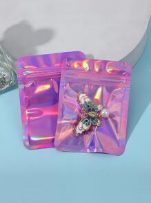 30入組pe珠寶袋,全息便攜式密封包裝袋,適用於耳夾和胸針,情人節禮物