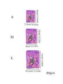 30入組pe珠寶袋,全息便攜式密封包裝袋,適用於耳夾和胸針,情人節禮物