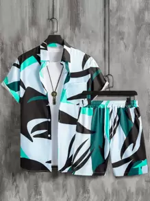 Manfinity RSRT Men Random Print Shirt & Shorts Without Tee - Multicolor - View 1