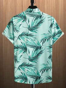 Manfinity RSRT Men Tropical Print One Pocket Front Shirt Without Tee - Mint Green - View 2