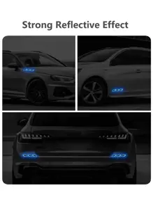 6 pièces Autocollant d'avertissement de sécurité en fibre de carbone réfléchissant pour voiture
