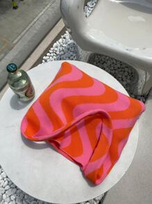 波浪條紋圖案鉤針編織袋 - 彩色 - 查看 3