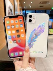 Ốp điện thoại trong suốt họa tiết lông vũ, phiên bản quốc tế, không phải phiên bản nội địa. - Nhiều màu - Xem 2